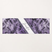 名スタイリッシュ前の紫葉の熱帯グリッター ヨガマット (正面(横))