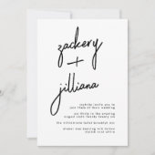 名スタイリッシュ前 |バックモダン詳細の結婚 招待状 (正面)