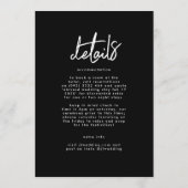 名スタイリッシュ前 |バックモダン詳細の結婚 招待状 (裏面)