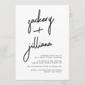 名スタイリッシュ前 |バックモダン詳細の結婚 招待状 (正面)