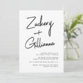 名スタイリッシュ前 |モダン白黒結婚の招待 招待状 (スタンド正面)