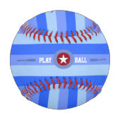 名ストライプ前パーソナライズされたこうもり 野球ボール (裏面)