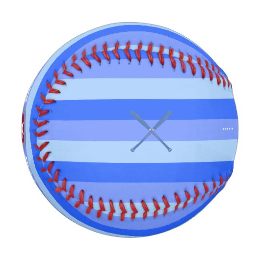 名ストライプ前パーソナライズされたこうもり 野球ボール (正面左)