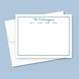 名ネイビーブルー縁どクラシック文具 ノートカード