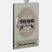名パーソナライズされたおもしろい学大カッコいい学 シルバープレートバナーオーナメント (右)