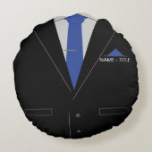名パーソナライズされたおもしろい称付き業務用円枕 ラウンドクッション (裏面)