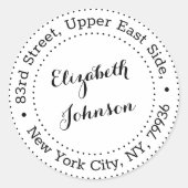 名パーソナライズされたエレガントモダン前差出人住所 ラウンドシール (正面)