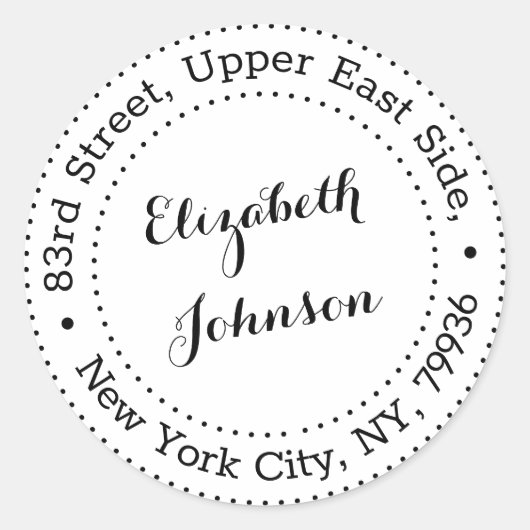 名パーソナライズされたエレガントモダン前差出人住所 ラウンドシール (正面)