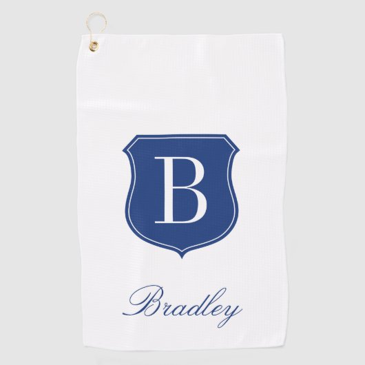 名パーソナライズされたエレガント前が青白 ゴルフタオル (正面)