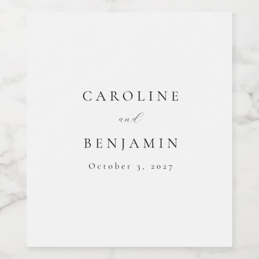 名パーソナライズされたエレガント前結婚名 ワインラベル (シングルラベル)