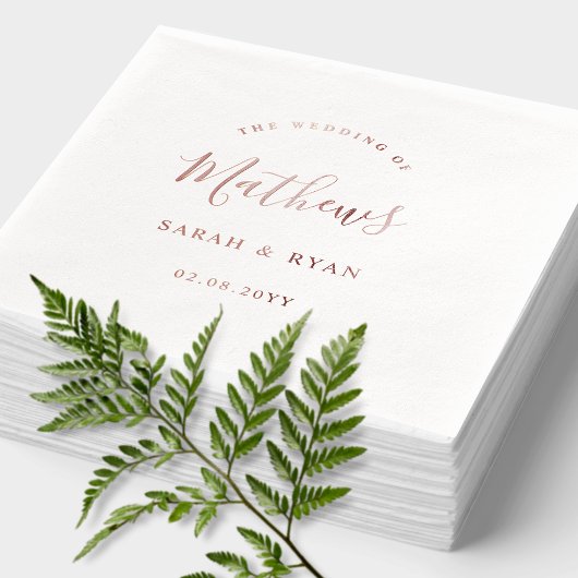 名パーソナライズされたエレガント結婚前 箔ナプキン