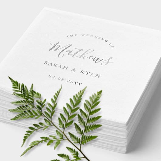 名パーソナライズされたエレガント結婚前 箔ナプキン