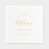 名パーソナライズされたエレガント結婚前 箔ナプキン (正面)