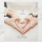 名パーソナライズされたエレガント結婚名ワインラベル ワインラベル (シングルラベル)