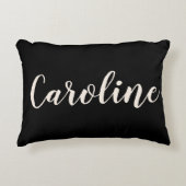 名パーソナライズされたエレガント黒のミニマリスト アクセントクッション (正面)