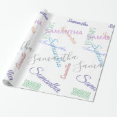 名パーソナライズされたカスタムカラフル紙 ラッピングペーパー (アンロールド)
