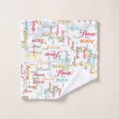 名パーソナライズされたカラフル名 バスタオルセット (ウォッシュタオル)