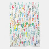 名パーソナライズされたカラフル キッチンタオル (縦)