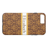 名パーソナライズされたガーリーモダン前のダマスク Case-Mate iPhoneケース (裏面(横))