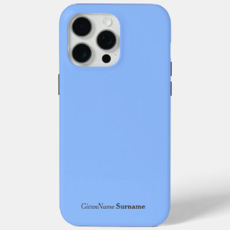 名パーソナライズされたシンプルエレガント名パステル青グレー iPhone 15 PRO MAXケース