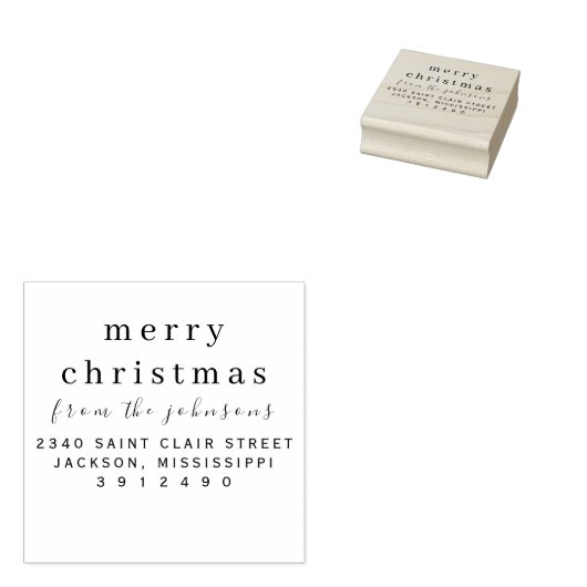 名パーソナライズされたシンプル名モダンクリスマス ラバースタンプ (押印)