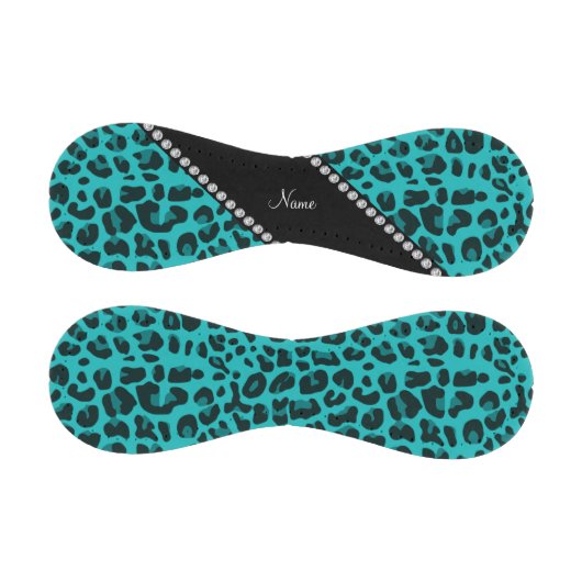 名パーソナライズされたターコイズヒョウ柄 野球ボール (パネル)