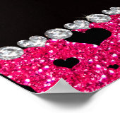 名パーソナライズされたバラピンクグリッター体操 ポスター (角)