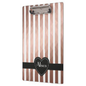 名パーソナライズされたバラ金ゴールドエレガントシックモダン クリップボード (左)