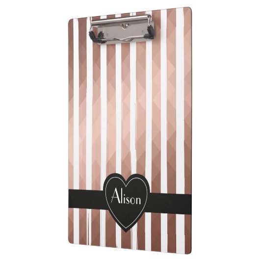 名パーソナライズされたバラ金ゴールドエレガントシックモダン クリップボード (左)