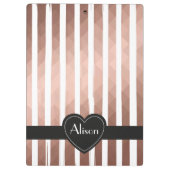 名パーソナライズされたバラ金ゴールドエレガントシックモダン クリップボード (裏面)