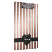 名パーソナライズされたバラ金ゴールドエレガントシックモダン クリップボード (右)