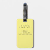 名パーソナライズされたモダンミニマル前 ラゲッジタグ (裏面縦)