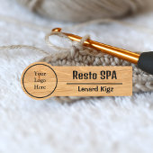 名パーソナライズされたモダン前タグ、木目仕上げ 名札