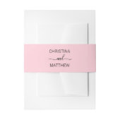 名パーソナライズされたモダン前ブラック赤面ピンク結婚ズ 招待状ベリーバンド (正面例)