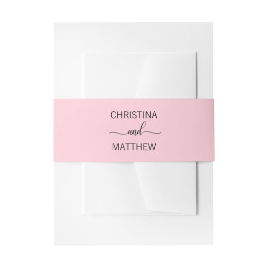 名パーソナライズされたモダン前ブラック赤面ピンク結婚ズ 招待状ベリーバンド