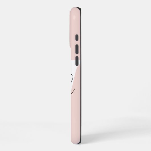 名パーソナライズされたモダン名モノグラムピンク iPhoneケース (左側面)