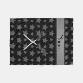 名パーソナライズされたラクロス黒星 フリースブランケット (正面(横))