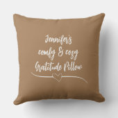 名パーソナライズされた前ありがとう！感謝の態度 クッション (裏面)