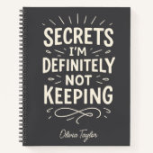名パーソナライズされた前おもしろいゴシップ秘密引用文 ノートブック (正面)