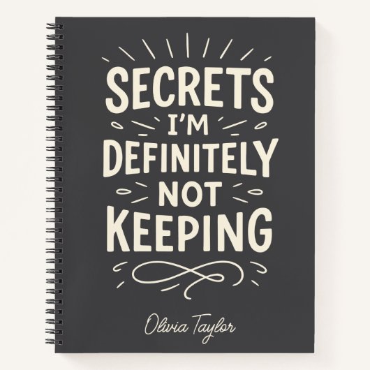 名パーソナライズされた前おもしろいゴシップ秘密引用文 ノートブック (正面)