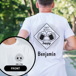 名パーソナライズされた前おもしろいバークルーポケットデザイン Tシャツ