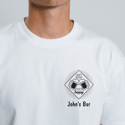 名パーソナライズされた前おもしろいバークルーポケットデザイン Tシャツ