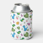 名パーソナライズされた前おもしろい恐竜、葉 缶クーラー (缶正面)