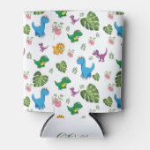 名パーソナライズされた前おもしろい恐竜、葉 缶クーラー (正面)