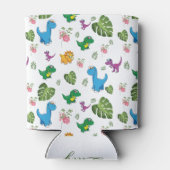 名パーソナライズされた前おもしろい恐竜、葉 缶クーラー (裏面)