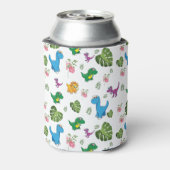 名パーソナライズされた前おもしろい恐竜、葉 缶クーラー (缶裏面)