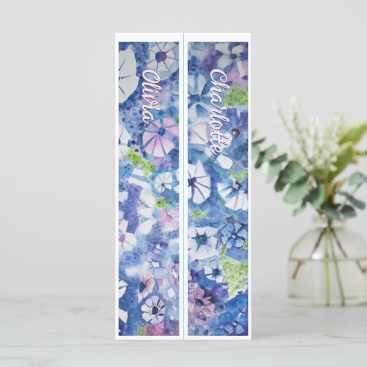 名パーソナライズされた前お洒落花ブックマーク (スタンド正面)