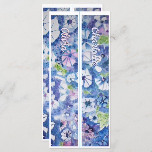 名パーソナライズされた前お洒落花ブックマーク (正面/裏面)