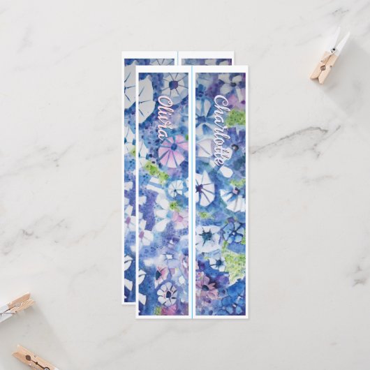 名パーソナライズされた前お洒落花ブックマーク (正面/裏面インサイチュ)