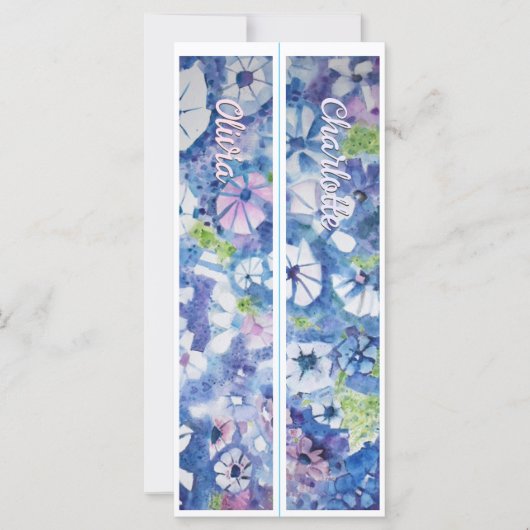 名パーソナライズされた前お洒落花ブックマーク (正面)